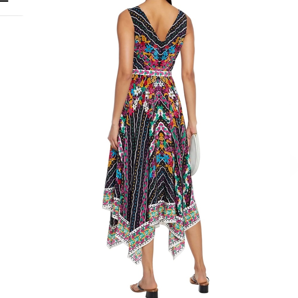 Saloni Zuri Printed Silk Crepe de Chine Midi Dress - Picture 3 of 16